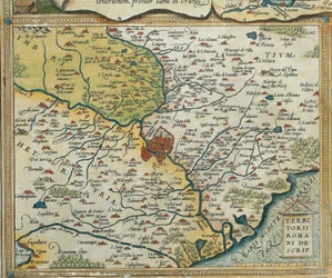 Karte der Region Latium, aus Theatrum Orbis Terrarum von Abraham Ortelius