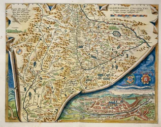 Karte der Diözese Salzburg, Österreich, aus Theatrum Orbis Terrarum von Abraham Ortelius