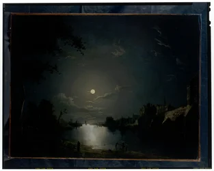 Flusslandschaft im Mondlicht