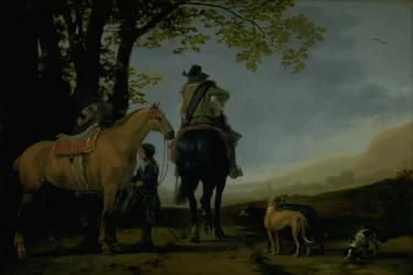 Zwei Reiter in einer Landschaft
