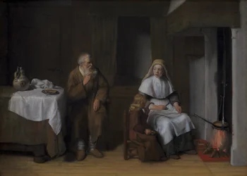 Der Prophet Elija mit der Witwe von Zarpath und ihrem Sohn