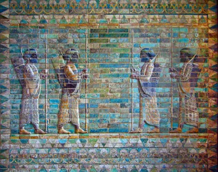 Detail aus dem Fries der Bogenschützen, Palast von Darius I., Susa, Iran, ca. 510 v. Chr.