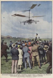 Auf dem Militärflughafen von Ciampino, der italienische Hubschrauber schafft es, sich zu heben und zu senken