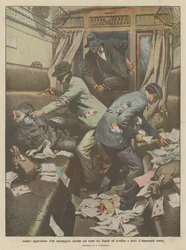 Kühner Überfall auf einen Postboten im Zug zwischen Neapel und Avellino und Diebstahl wichtiger Werte