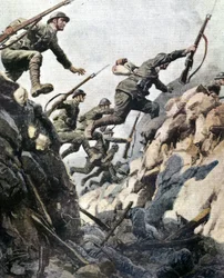 Schlacht von Ortigara (Juni 1917). Platte von A. Beltrame