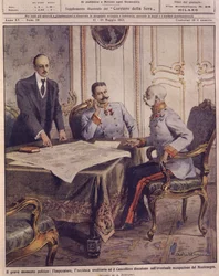Titelbild mit dem Kaiser von Österreich bei der Erörterung einer möglichen Besetzung Montenegros