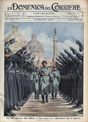 Duce Benito Mussolini inspiziert die 