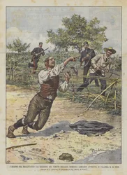 Die Dramen des Banditentums, die Ermordung des gefürchteten Banditen Domenico Lombardo in Kalabrien am 14. dieses Monats