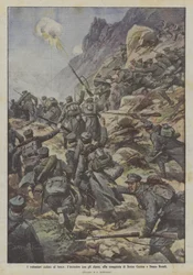 Die freiwilligen Radfahrer im Feuer, das Treffen mit den Alpini, bei der Eroberung von Dosso Casina und Dosso Remit