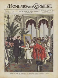 Das Jubiläum des Autors von Quo Vadis?, die Übergabe der Geschenke an Sienkiewicz in Warschau