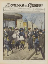 Das Groteske in der neuesten Mode, Damen in Hosen bei ihrem öffentlichen Auftritt verspottet und ausgepfiffen