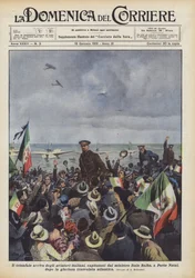 Die triumphale Ankunft der italienischen Flieger, angeführt von Minister Italo Balbo, in Porto Natal