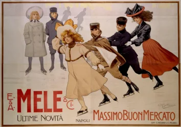Jugendliche Eisläufer / Plakat 1902