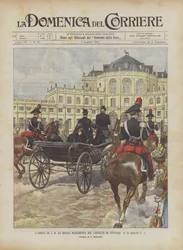 Die Ankunft von Königin Margherita im Schloss von Stupinigi am 25. Juni