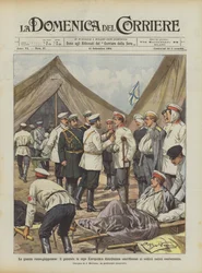 Der russisch-japanische Krieg, General Kuropatkin verleiht Auszeichnungen an gefallene Soldaten