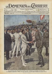 Die Preisverleihung bei den Olympischen Spielen in Antwerpen