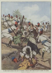 Das erste kriegerische Unternehmen der Askaris in Tripolitanien, Verhaftung arabischer Soldaten an einem Posten