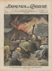 Der jüngste Ausbruch des Vesuvs, eine Episode des Terrors und des Mitleids in den bedrohten Dörfern