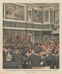 Die Versammlung der Nationalversammlung in Versailles zur Wahl des Präsidenten der Republik