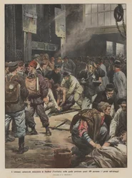 Die gewaltige Bergbaukatastrophe von Radbod (Westfalen), bei der fast 400 Menschen starben, die ersten Rettungen