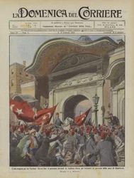 Die tragische Stunde für die Türkei, Enver Bey erscheint vor der Hohen Pforte, um zu drohen