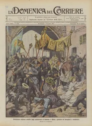 Religiöse Prozession von Antiklerikalen in Fabriano angegriffen und von Bersaglieri und Carabinieri verteidigt