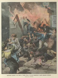 Schrecklicher Brand eines Theaters in Trujillo (Peru), etwa fünfzig Tote an der Ausfahrt zerquetscht