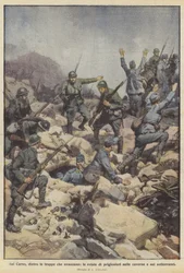 Auf dem Karst, hinter den vorrückenden Truppen, die Razzien der Gefangenen in den Höhlen und Untergrundanlagen