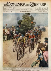Tour de France, Learco Guerra führt das Feld an (Illustration)