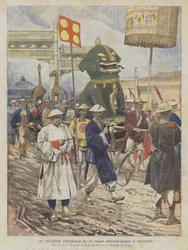 Ein feierliches Begräbnis einer großen Persönlichkeit in Peking