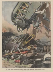 Ein großes Unglück auf der Hochbahn von Berlin, ein Zug stürzt ab und verursacht zahlreiche Opfer