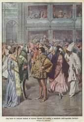 Ein Fest in italienischen Kostümen im Covent Garden in London zugunsten des italienischen Krankenhauses