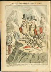 Illustration von Achille Lemot (1846-1909) in Le Pelerin, 07/10/06 - Die Milliarde Kongregationen - Religion Glaube, Katholizismus - Milliarde Kongregationen - Geier