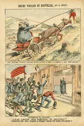 Illustration von Achille Lemot (1846-1909) in Le Pelerin, 20/10/07 - Alte und neue Dinge - Elysee, Sozialismus, Ministerium - Jaurès Jean, Esel - Portfolio
