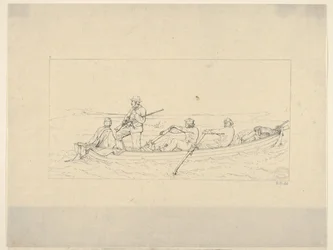 Marylander überqueren den Potomac, um sich der Südarmee anzuschließen, aus Confederate War Etchings, 1861-63