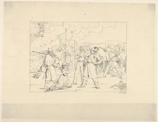 Tapfere Männer, die mit Siegel kämpfen aus Confederate War Etchings