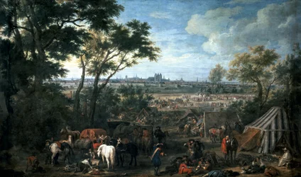 Armee von Ludwig XIV. belagert Tournai, von Adam Frans van der Meulen, Frankreich und Belgien