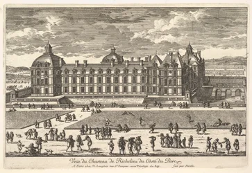 Ansicht des Schlosses von Richelieu von der Parkseite, 17. Jahrhundert