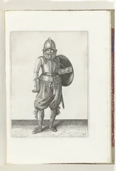 Die Übung mit Schild und Speer: Der Soldat bringt mit seinem linken Arm den Schild zurück auf den Rücken (Nr. 26), 1618