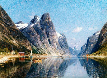 Eine norwegische Fjordszene