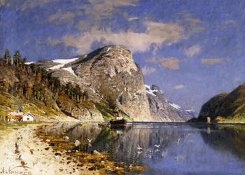 Ein Dampfer im Sognefjord