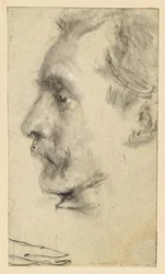 Gesichtsprofil eines Mannes mit Schnurrbart