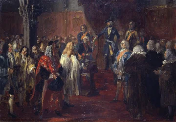 Huldigung der Schlesischen Stände vor Friedrich II. in Breslau 1741. Skizze