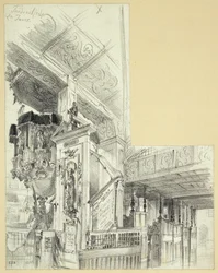 Interieur mit Kanzel der Friedenskirche in Jauer