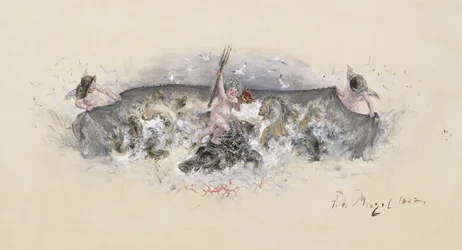 Vorlage für den Schmuck der Fischschüssel im Tafelgeschirr zur Silberhochzeit des Kronprinzenpaares