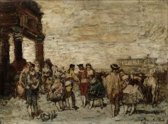Party in Spanien Gemälde von Adolphe Monticelli (1824-1886) Dim 36,5x48 cm Musée Grobet-Labadie