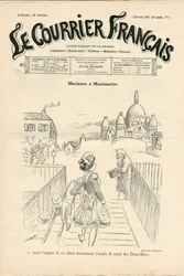 Titelblatt von „Le Courrier français“, Nummer 5, Satirisch in Schwarz-Weiß