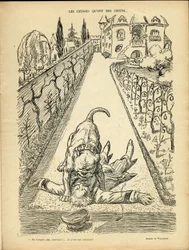 Illustration von Adolphe dit Willette (1857-1926) in Le Rire, 27/02/09 - Les ceusses que on des chiens - Architektur Urbanismus, Tiere - Hund, Pitt-Bull