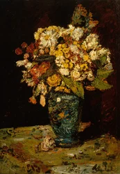 Blumen in einer blauen Vase, 1879-1883.