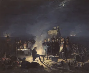 Napoleons Biwak auf dem Schlachtfeld von Wagram in der Nacht vom 5. auf den 6. Juli 1809